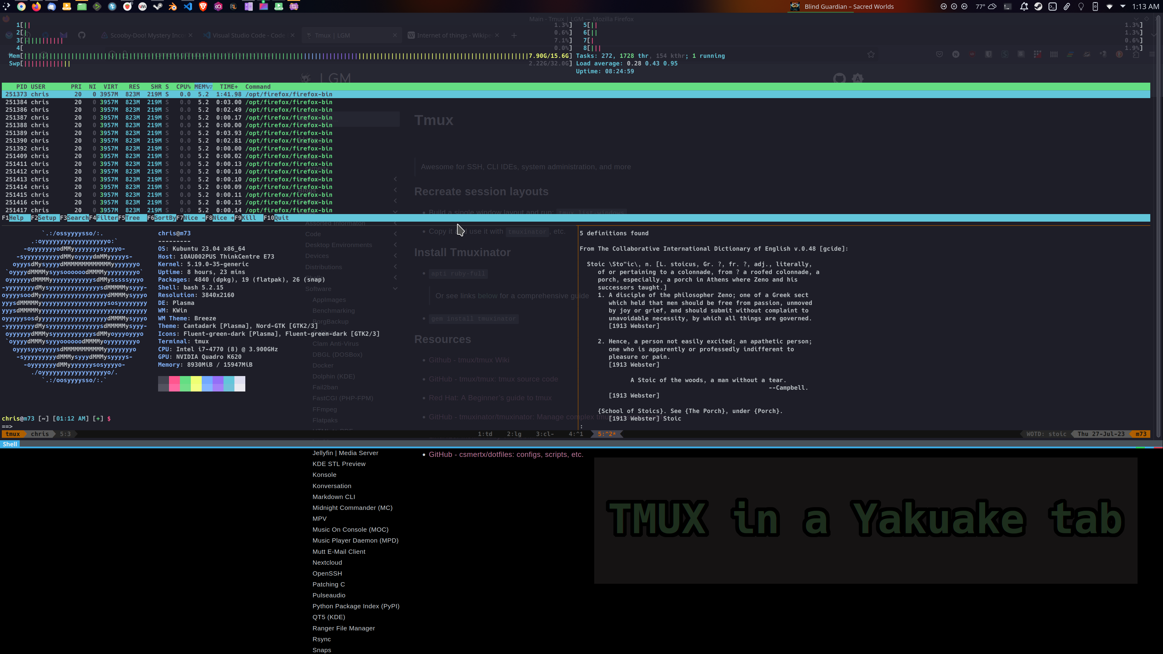 TMUX screenshot